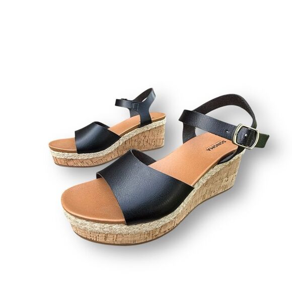 Sonoma Esmae Espadrille Women's Black Wedge Sandals Shoes Open Toe Size 6.5 - Picture 4 of 14